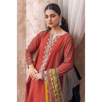 Ideas Embroidered Khaddar Unstitched Suit with Embroidered Neckline K-32026 3PC - image 4