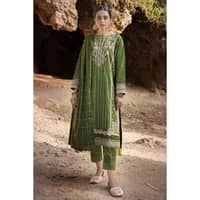 Ideas Embroidered Khaddar Unstitched Suit with Pashmina Shawl AP-3208 3PC - image 2