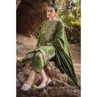 Ideas Embroidered Khaddar Unstitched Suit with Pashmina Shawl AP-3208 3PC - image 5