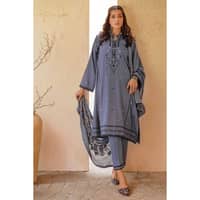 Ideas Embroidered Pashmina Unstitched Suit with Embroidered Pashmina Shawl AP-32087 3PC - image 5