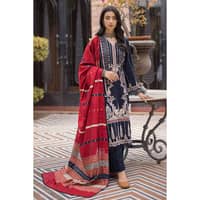 Ideas Embroidered Khaddar Unstitched Suit with Jacquard Dupatta MJ-32059 3PC