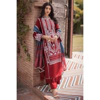 Ideas Embroidered Khaddar Unstitched Suit with Jacquard Dupatta MJ-32058 3PC - image 2
