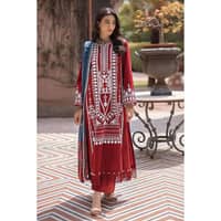 Ideas Embroidered Khaddar Unstitched Suit with Jacquard Dupatta MJ-32058 3PC - image 4