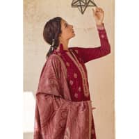 Ideas Embroidered Khaddar Unstitched Suit with Jacquard Dupatta MJ-32073 3PC - image 2