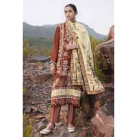 Ideas Embroidered Digital Printed Karandi Unstitched Suit AY-32036 3PC