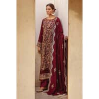 Ideas Embroidered Karandi Unstitched Suit AY-32026 3PC