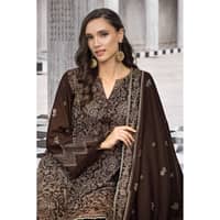 Ideas Embroidered Karandi Unstitched Suit AY-32022 3PC - image 5