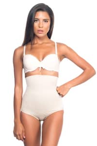 Emay 2079 High Waist Patterned Double Slip Corset - Ten(Beige) - image 2