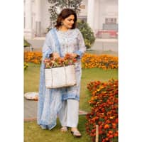 Ideas Printed Lawn Unstitched Suit with Chiffon Dupatta BM-42015 3PC - image 5