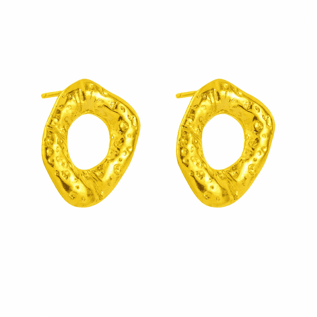 Kushim Golden Hollow Earrings