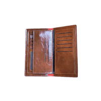 Gents Leather Long Pocket Wallet Brown - image 2
