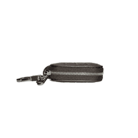 Key Chain with Mini Leather Zipper Pouch Brown - image 2