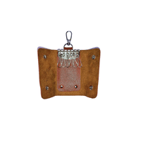 Key Chain Multi Key Holder with Leather Cover Brown - image 2