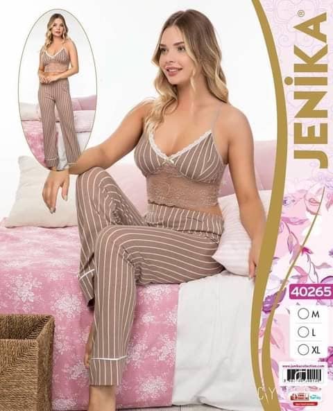 Jenika Collection Cotton Pant with Sleeveless Top Set 40265