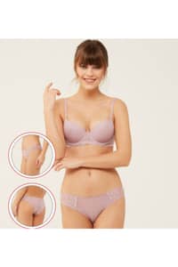 Dagi Lingerie Triangle Support less Bra Set 4610kc - Powder · 36C