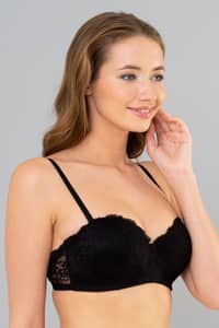 GECE GOLGE Monica Lotus Cap Lace Strapless Bra 8100 - Black · 36B