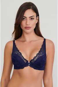 Eros Lingerie Emmly Underwire Covered Triangle Single Bra Ersk310 - Navy Blue · 34C