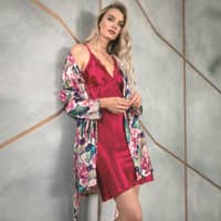 Anil 5628 Women Nightgown Set - Flowers · Small
