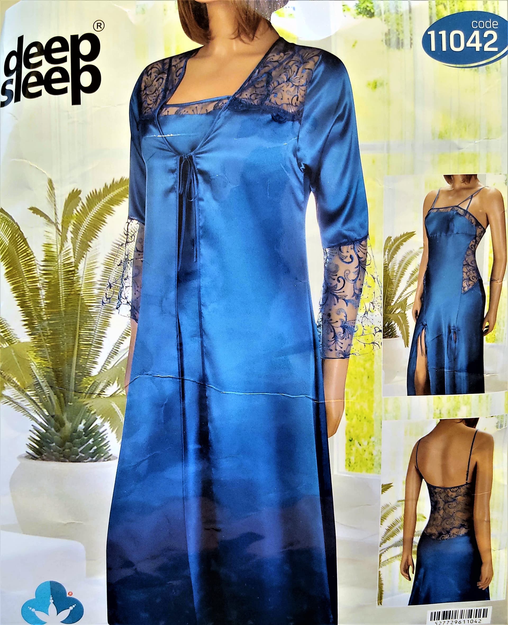 Deep Sleep Red Night Gown Set 2 Pieces 11042