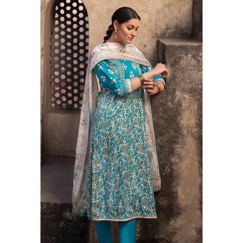 Ideas Lawn Unstitched Gold and Lacquer Printed Suit CL-32426A 3PC