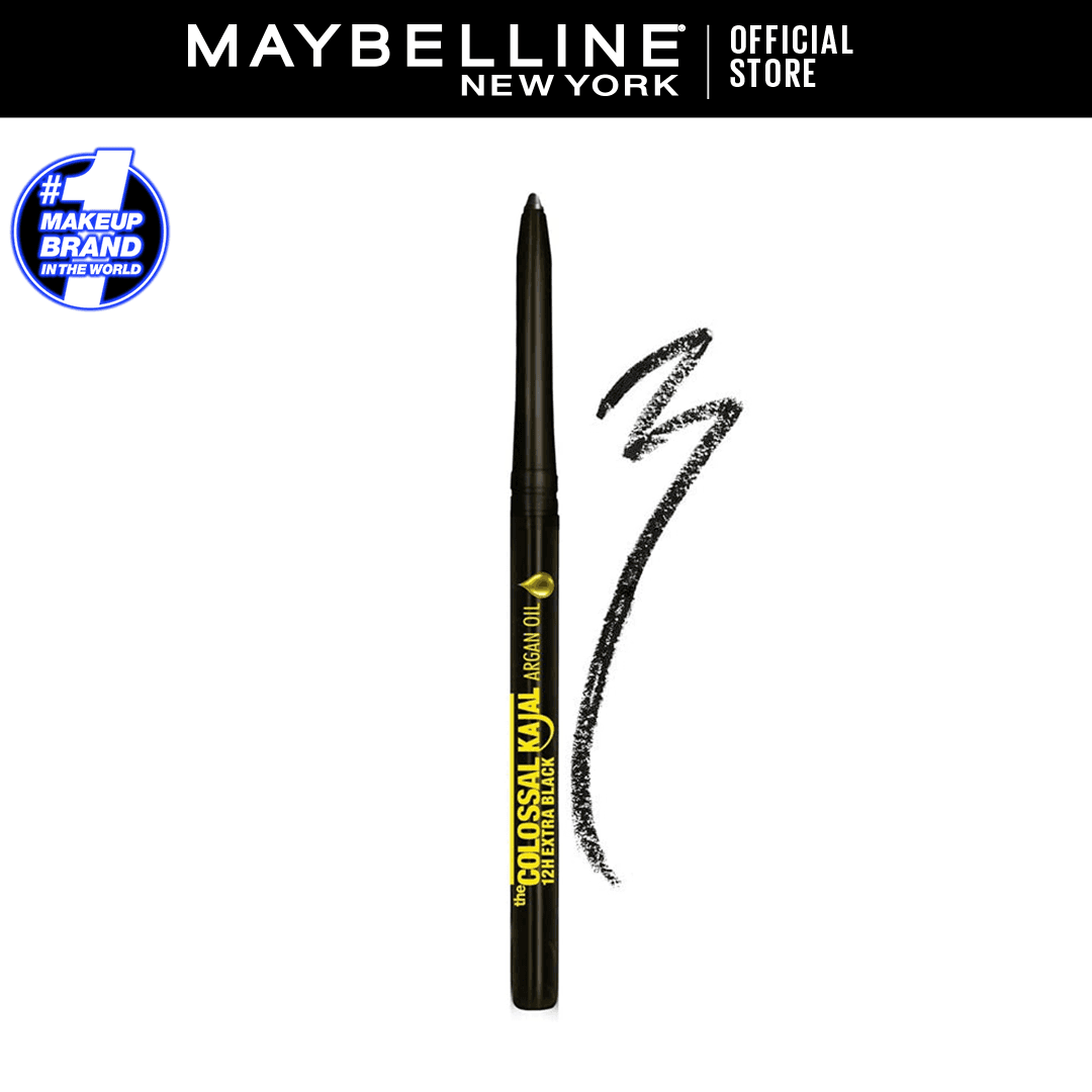 Maybelline New York Colossal Kajal Argan Oil 12 Hr Khol Liner - 01 Black Kajal - TESTER
