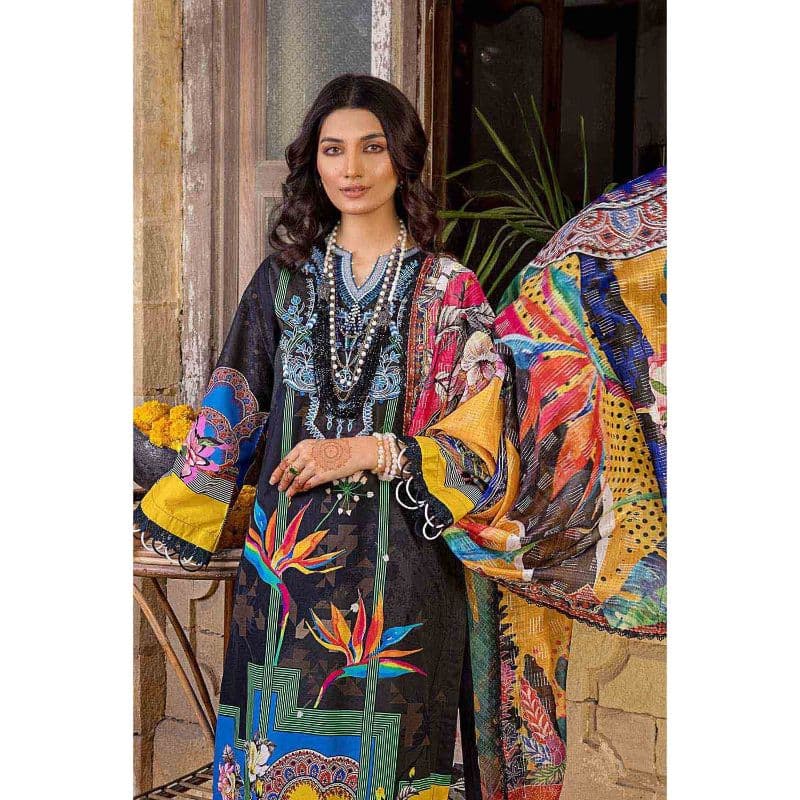 Embroidered Lawn Unstitched Digital Printed Suit With Digital Printed Dobby Dupatta DB-32017 3PC