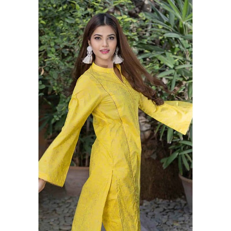 Lawn Suit Unstitched Gold Printed Shirt Trouser TL-32048 2PC
