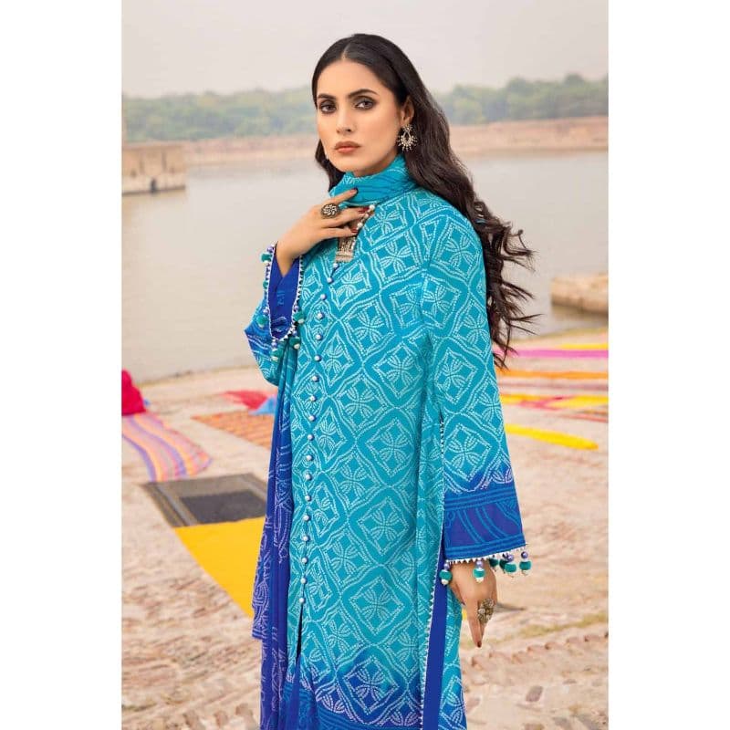 Chunri Lawn Unstitched Lacquer Printed Suit CL-32094B 3PC