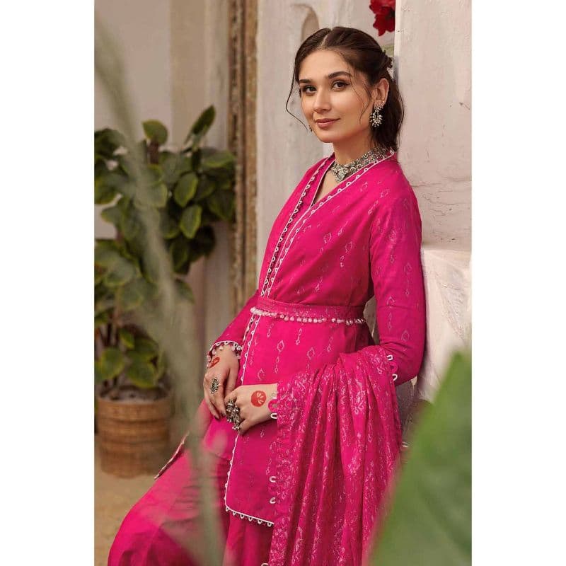 Lawn Glitter Printed Unstitched Suit with Gota Lace CL-32414 3PC