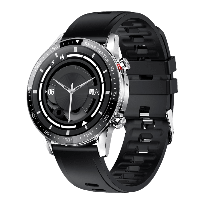 Yolo Fortuner Smart Watch Chrome Silver with Charcoal Black