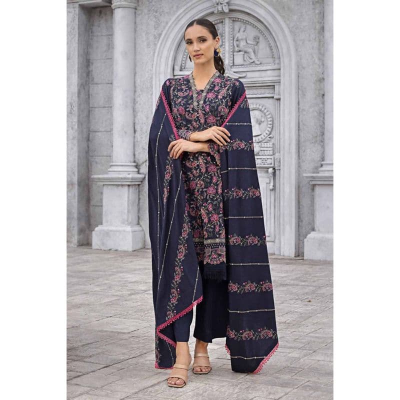 Ideas Embroidered Dhanak Unstitched Suit DH-32002 3PC