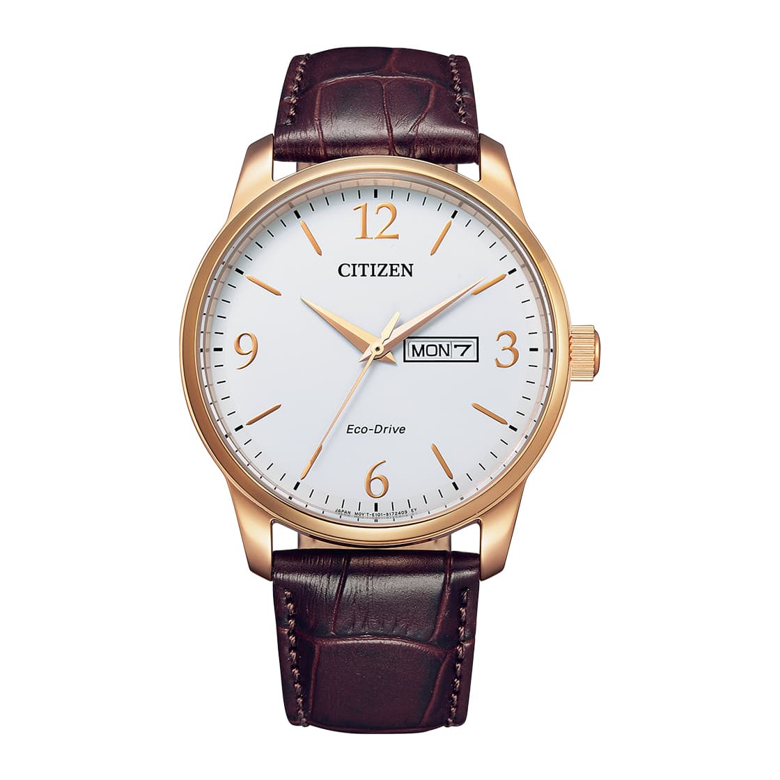 Citizen Stainless Steel with Rose Gold Plating Gents Watch BM8553-16A White