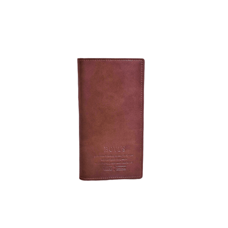 Gents Leather Long Pocket Wallet Brown