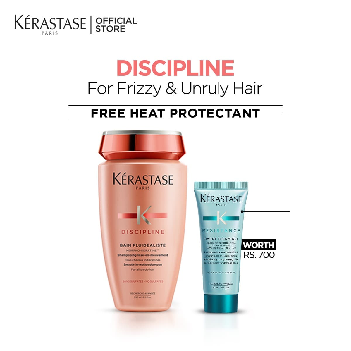 Discipline for Anti-Frizz - Buy a Shampoo, Get Heat Protectant 20ml Free
