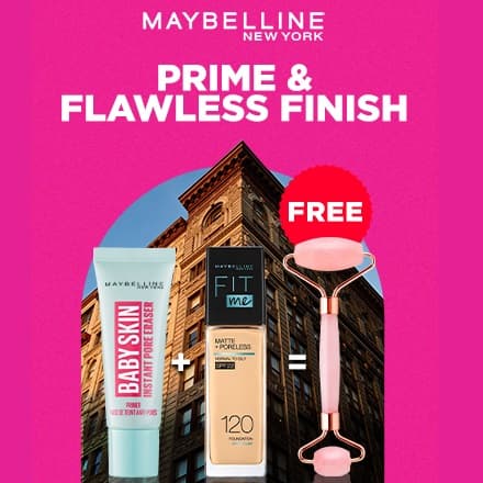 Maybelline Prime & Flawless Deal with free Jade Roller