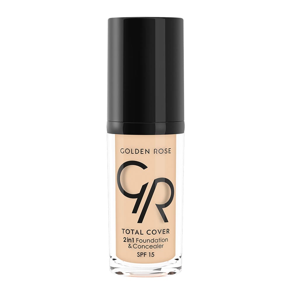 Golden Rose Total Cover 2 in 1 Foundation & Concealer with SPF 15 30ml