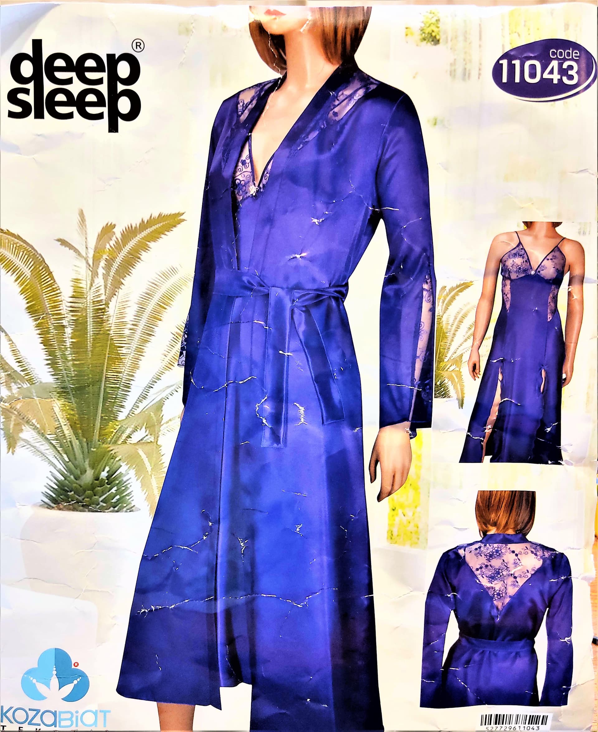 Deep Sleep Red Night Gown Set 2 Pieces 11043
