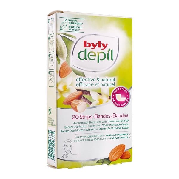 Byly Depil Almond Oil Hair Removal Face Wax 20 Strips