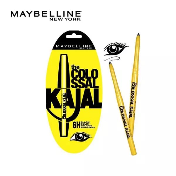 Maybelline New York Colossal 6 Hr Kajal Khol Liner - 01 Black Smudge Proof Kajal - TESTER