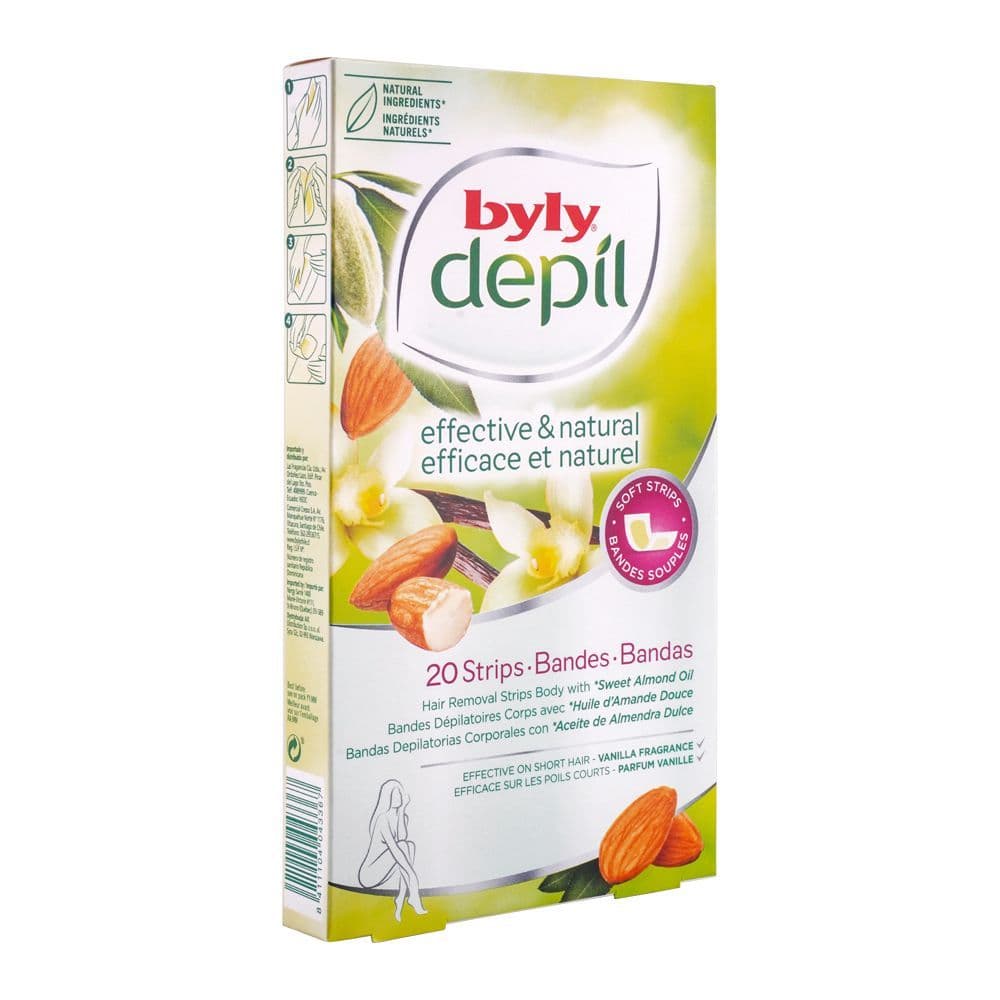 Byly Depil Almond Oil Hair Removal Body Wax 20 Strips