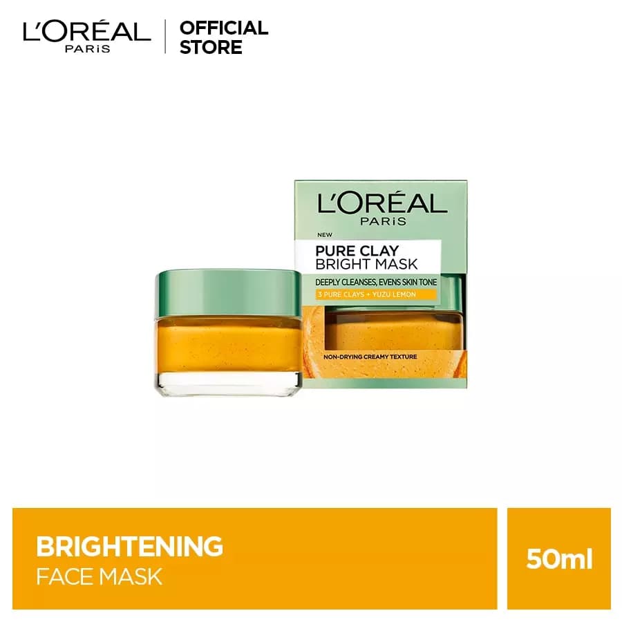 L'Oreal Paris Pure Clay Brightening Yuzu Lemon Face Mask Yellow