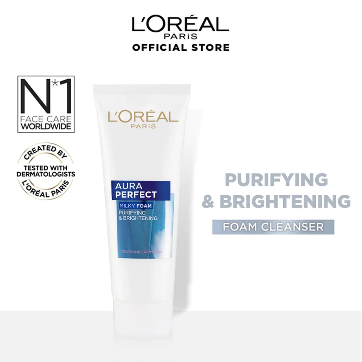 Free Loreal White Perfect Purifying & Brightening Milky Foam Facewash 50ml