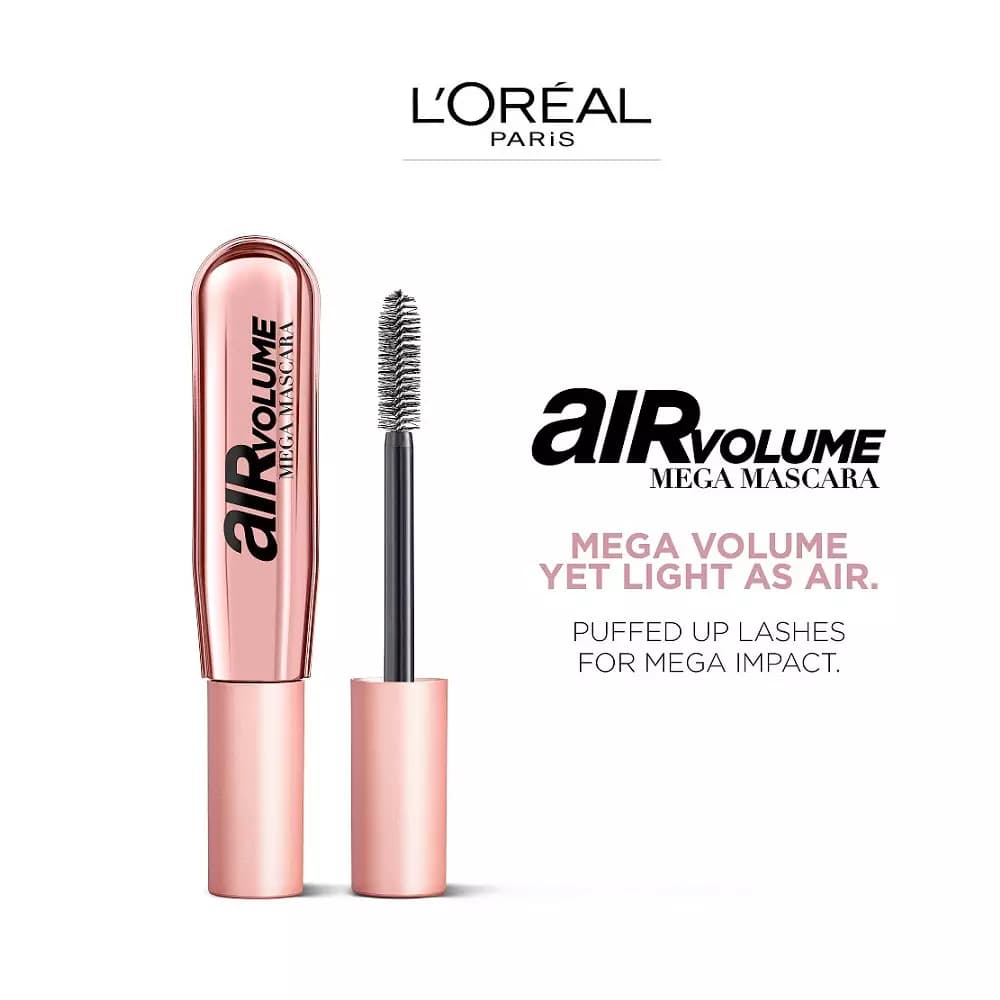 Loreal Paris Air Volume Mega Washable Lightweight Mascara - Black - TESTER