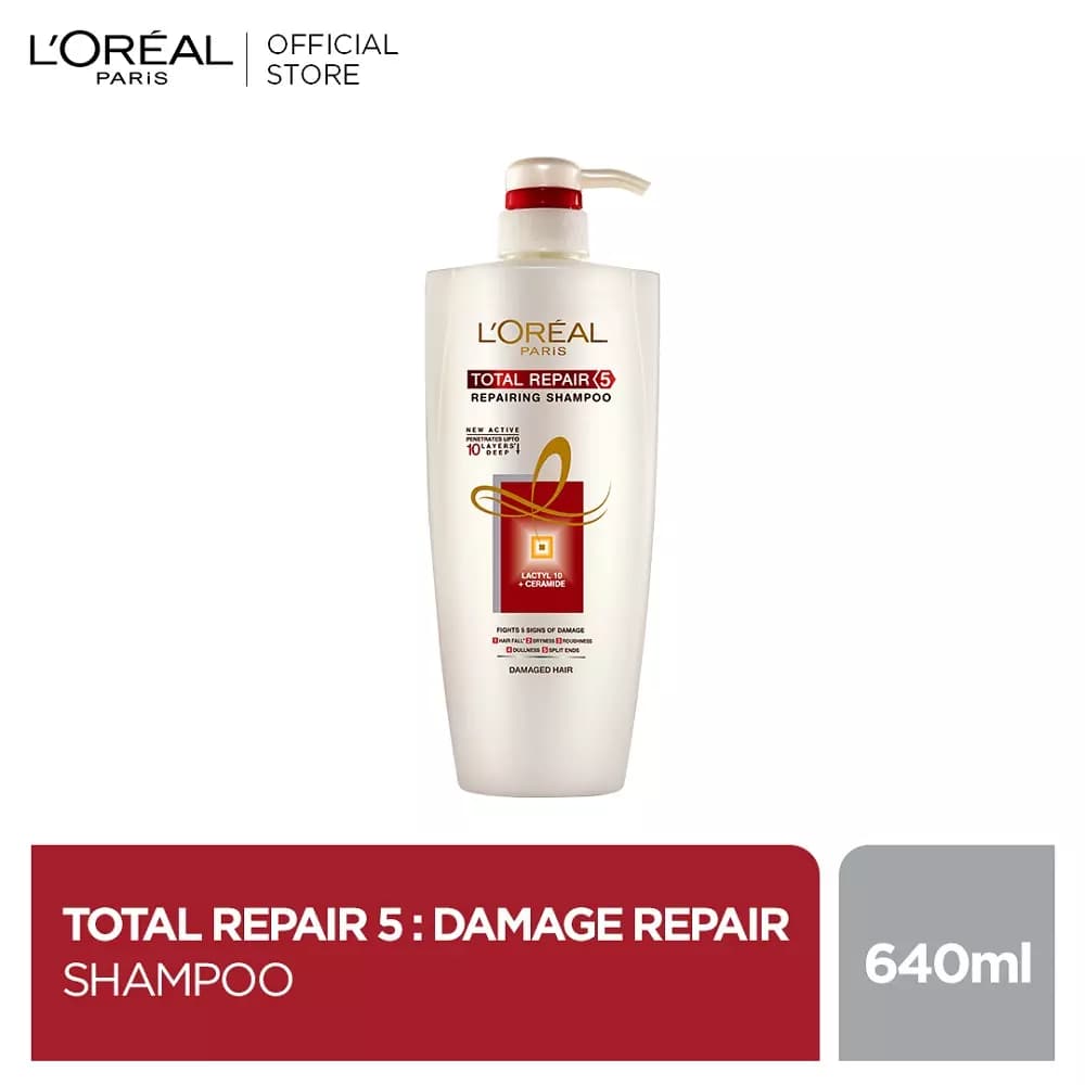 Loreal Paris Total Repair 5 Shampoo, 640ml (With 10% Extra)