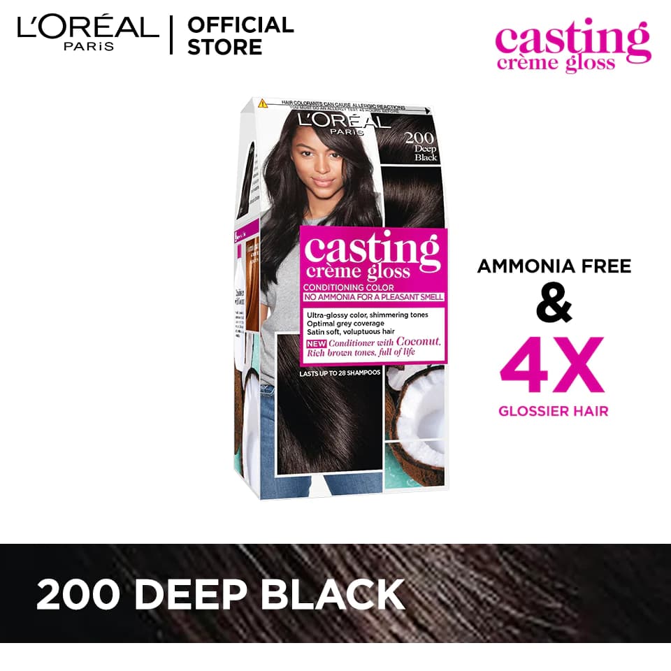 L'Oréal Paris Casting Creme Gloss Hair Color - 200 Deep Black
