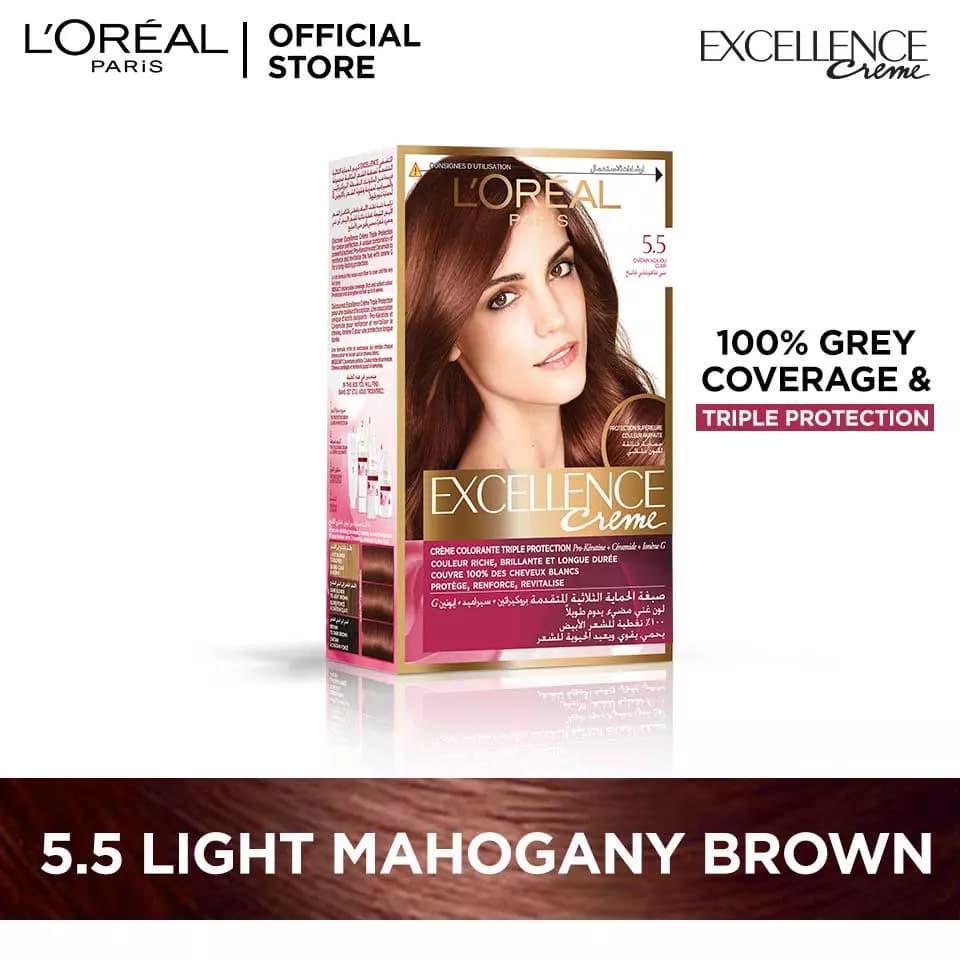 Loreal Paris Excellence Creme Intense - 5.5 Mahogany Brown Hair Color