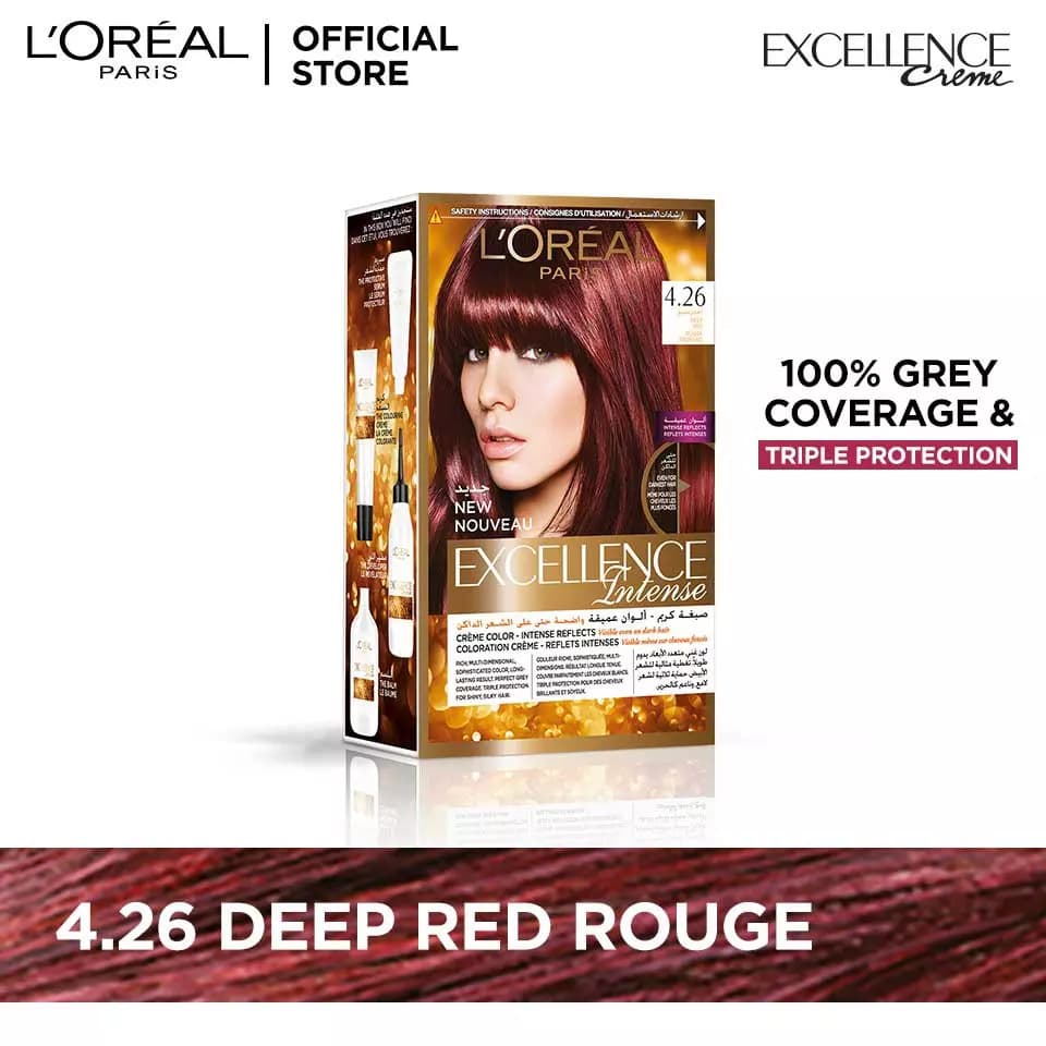 Loreal Paris Excellence Creme Intense - 4.26 Deep Purple Red Hair Color