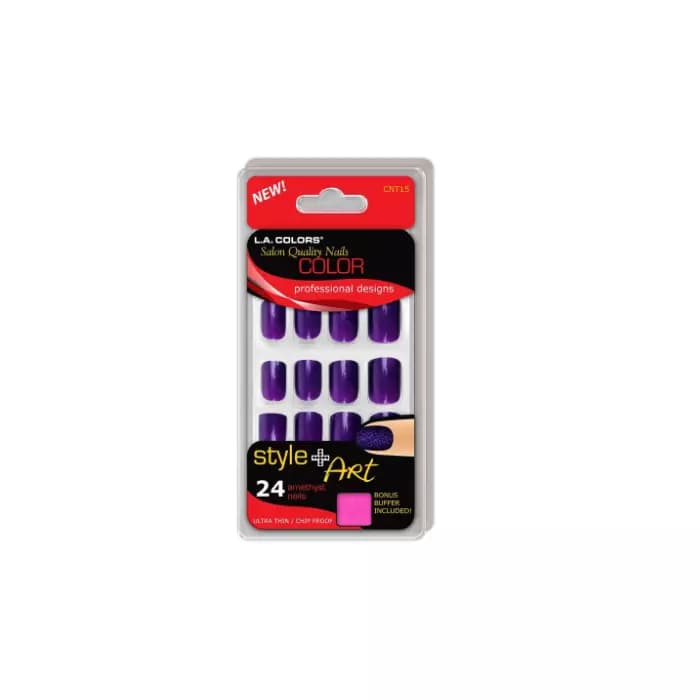 LA Colors Nail Tips Full Color Nail - Amethyst