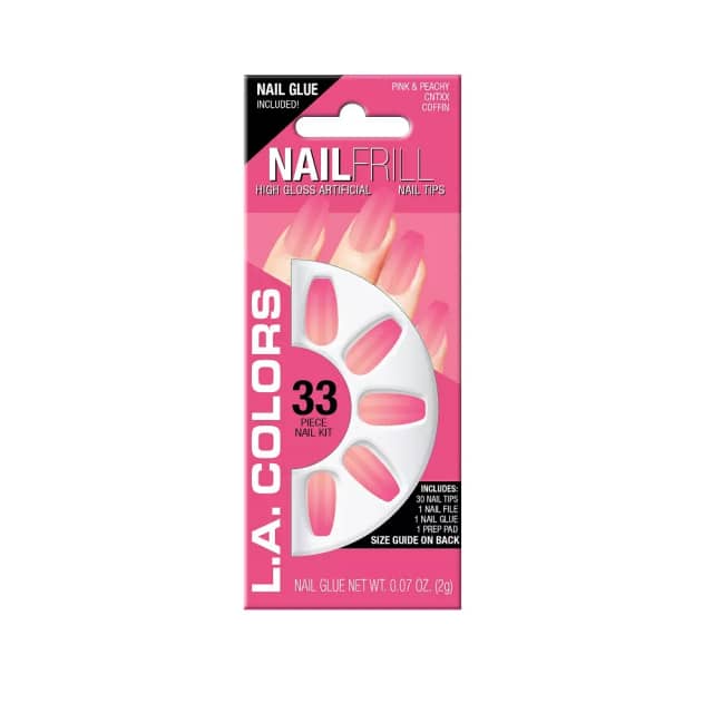 LA Colors Nail Frill Artificial Nail Tip - Pink & Peachy