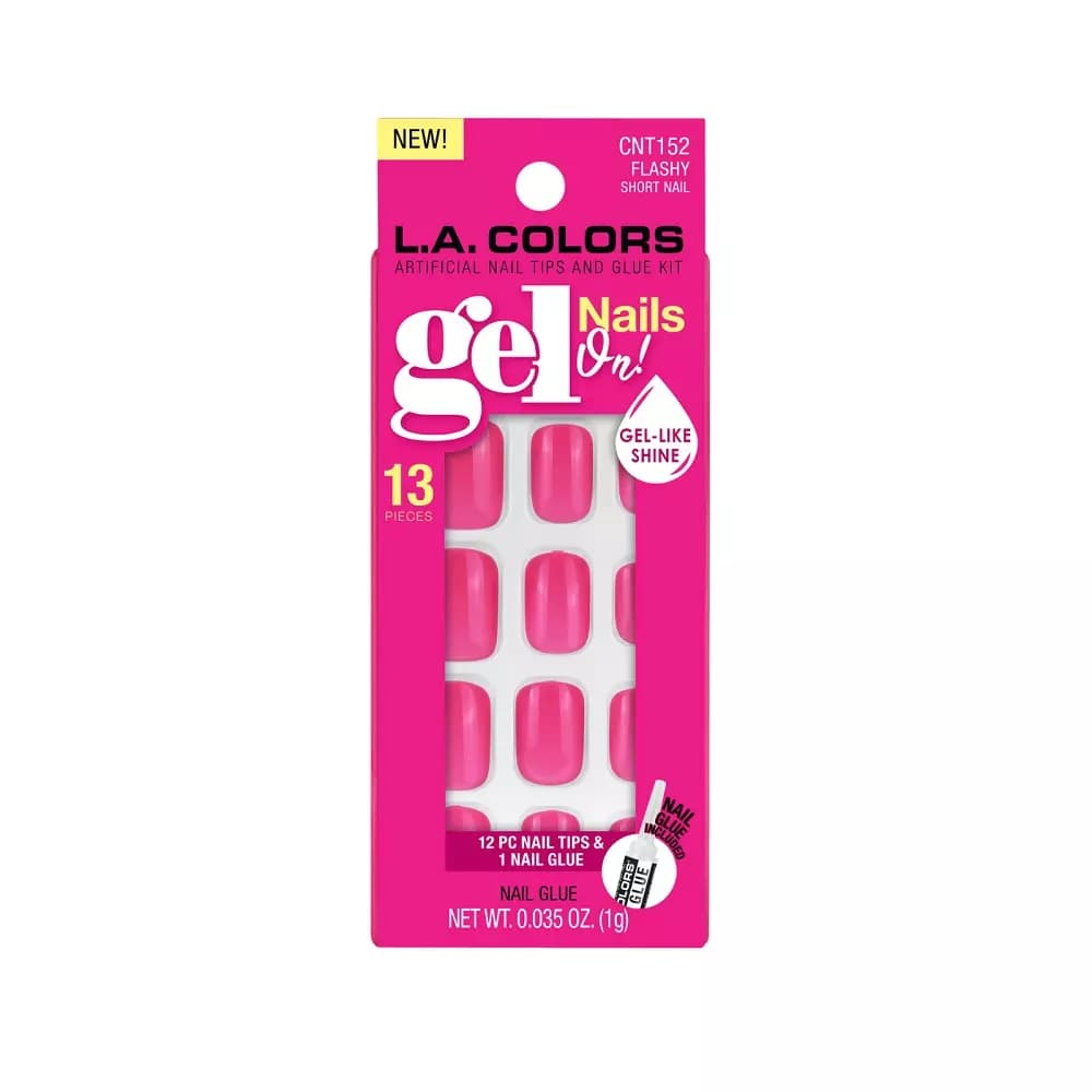 LA Colors Nail Tips Full Color Nail - Hot Pink
